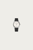 Kuoe Watches - Old Smith 90-0001 - White Dial/Silver Case/Black Pebbled Leather Strap - Canoe Club