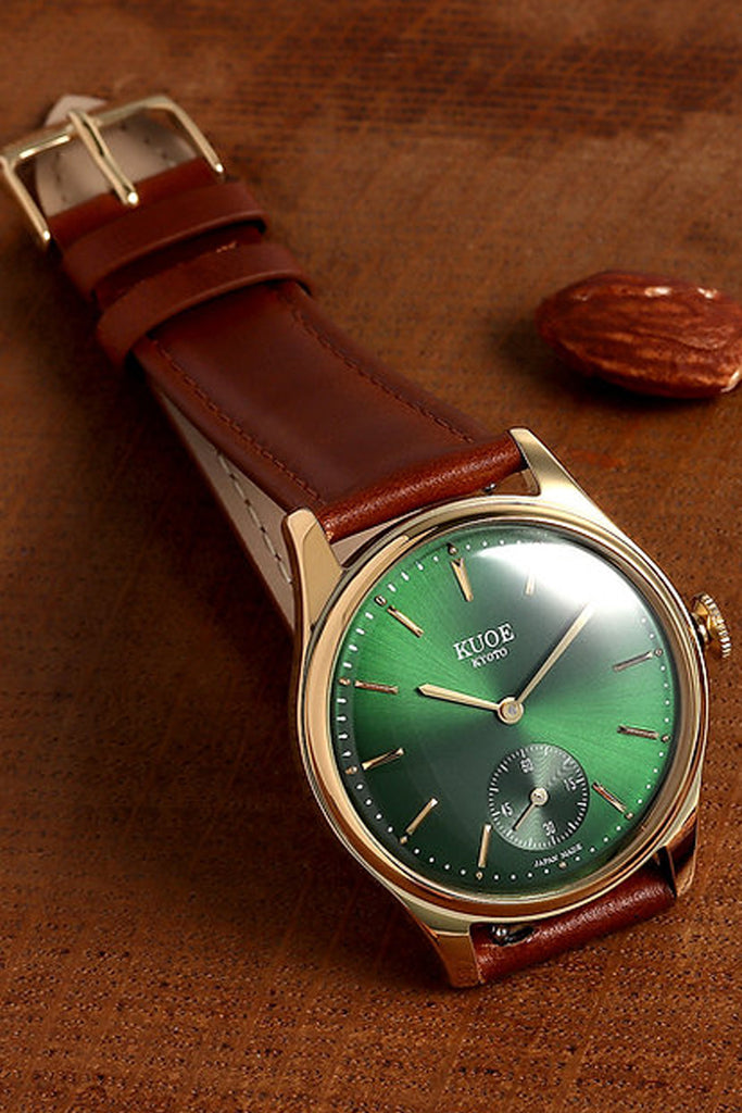 Kuoe Watches - Old Smith - 90-001 - Green Dial - Smooth Brown Leather Strap - Canoe Club