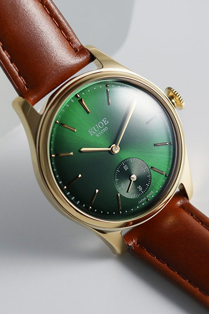 Kuoe Watches - Old Smith - 90-001 - Green Dial - Smooth Brown Leather Strap - Canoe Club