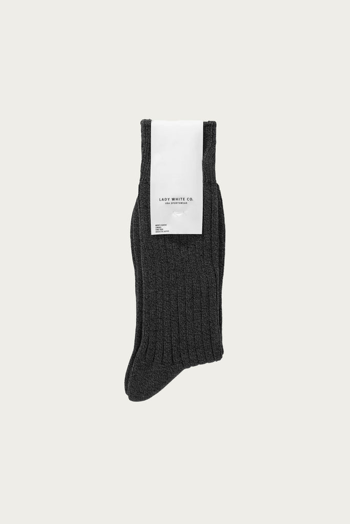 Lady White Co. - LWC Socks - Black Melange - Canoe Club