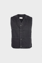 Lemaire - 4 Pocket Gilet - Denim Soft Bleached Black - Canoe Club