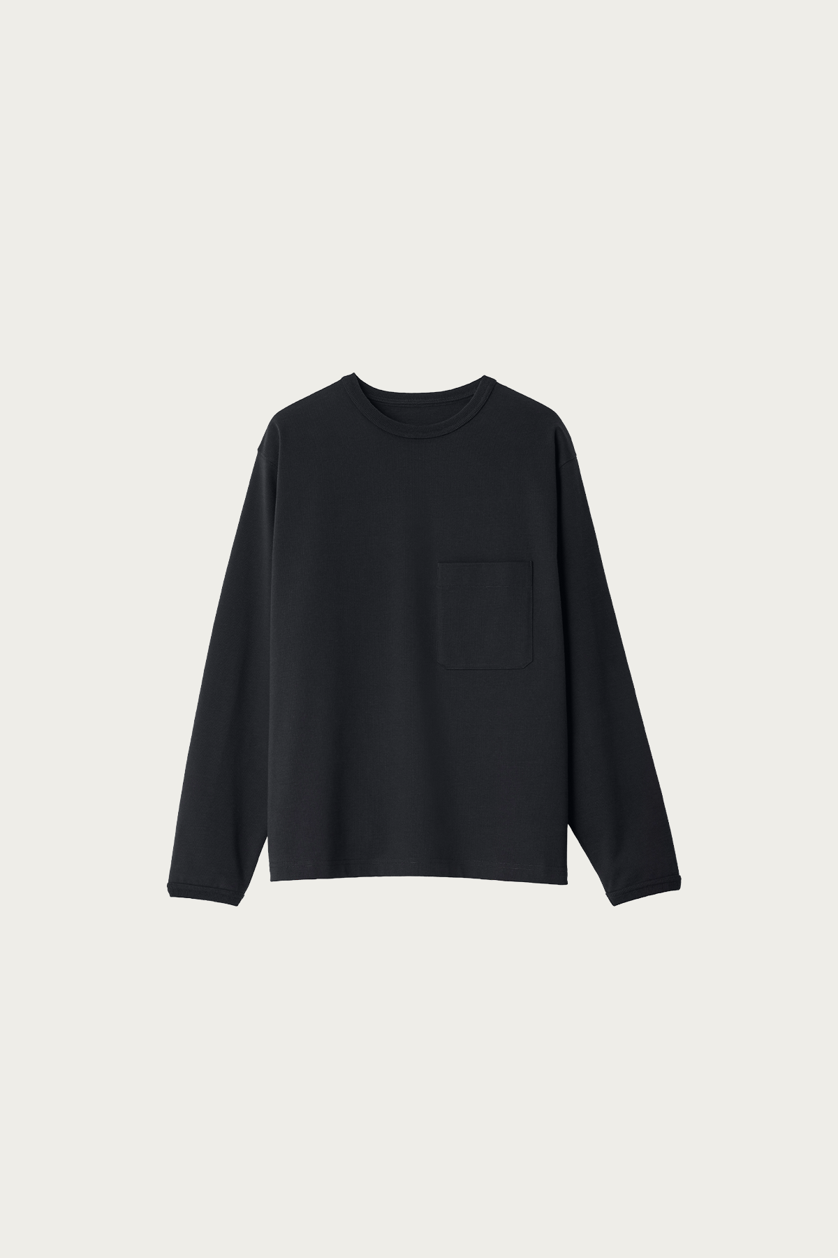 Lemaire - Boxy Long Sleeve Tee - Black - Canoe Club