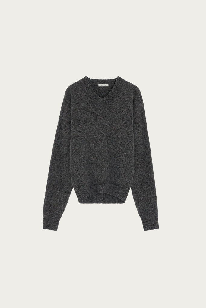 Lemaire - Boxy V Neck Sweater - Grape Melange - Canoe Club