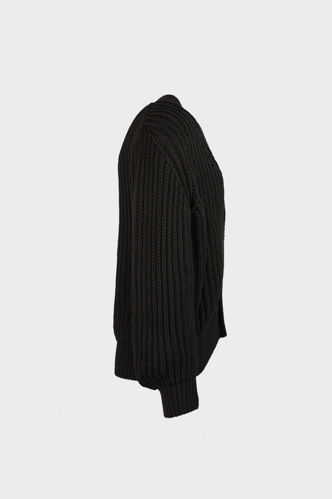 Lemaire - Chunky Cardigan - Dark Espresso - Canoe Club