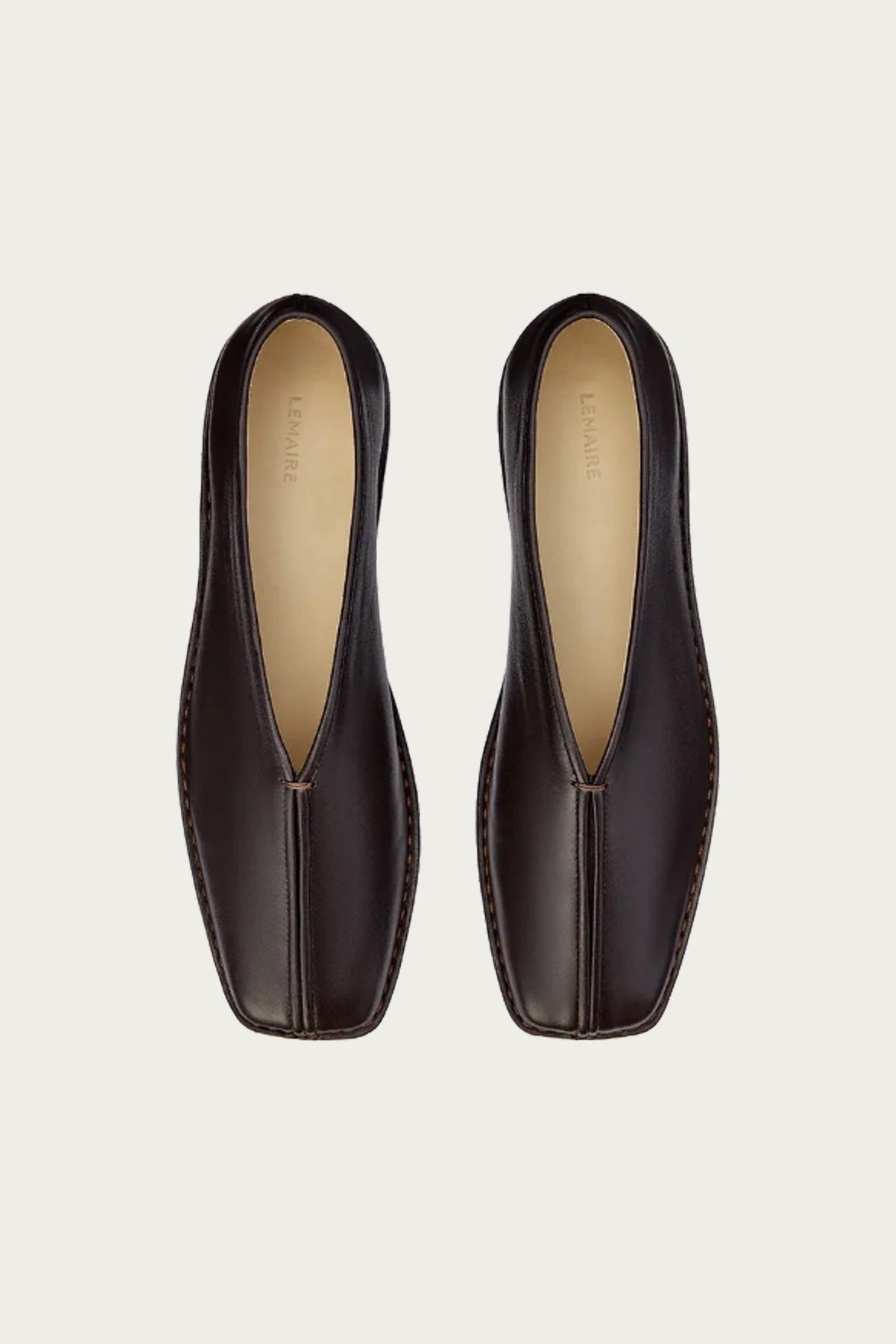 Lemaire - Flat Piped Slippers - Dark Chocolate - Canoe Club