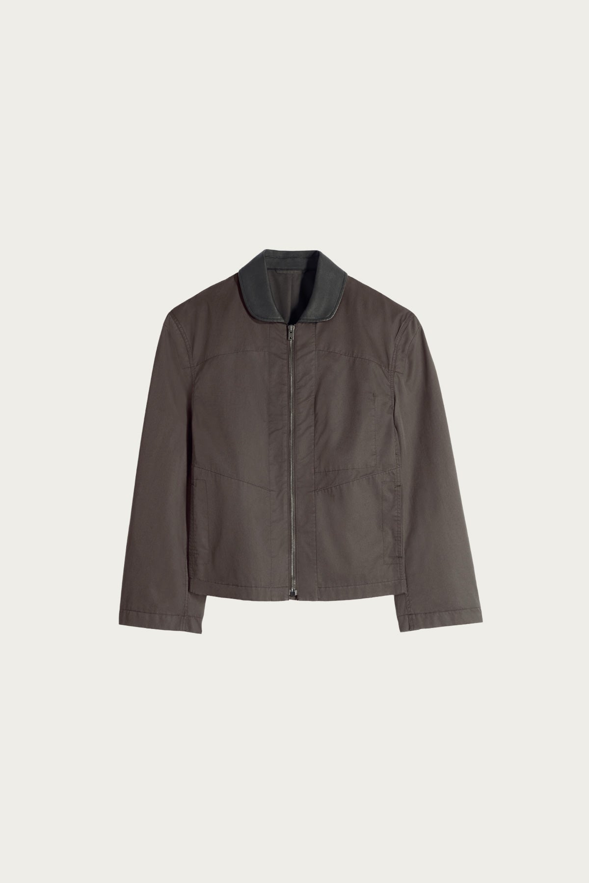 Lemaire - Leather Collar Blouson - Ristretto - Canoe Club