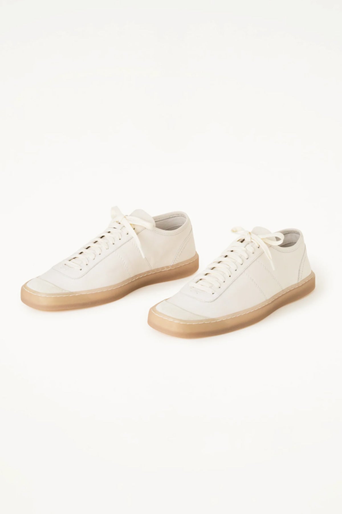 Linoleum Basic Laced Up Trainers - Clay White