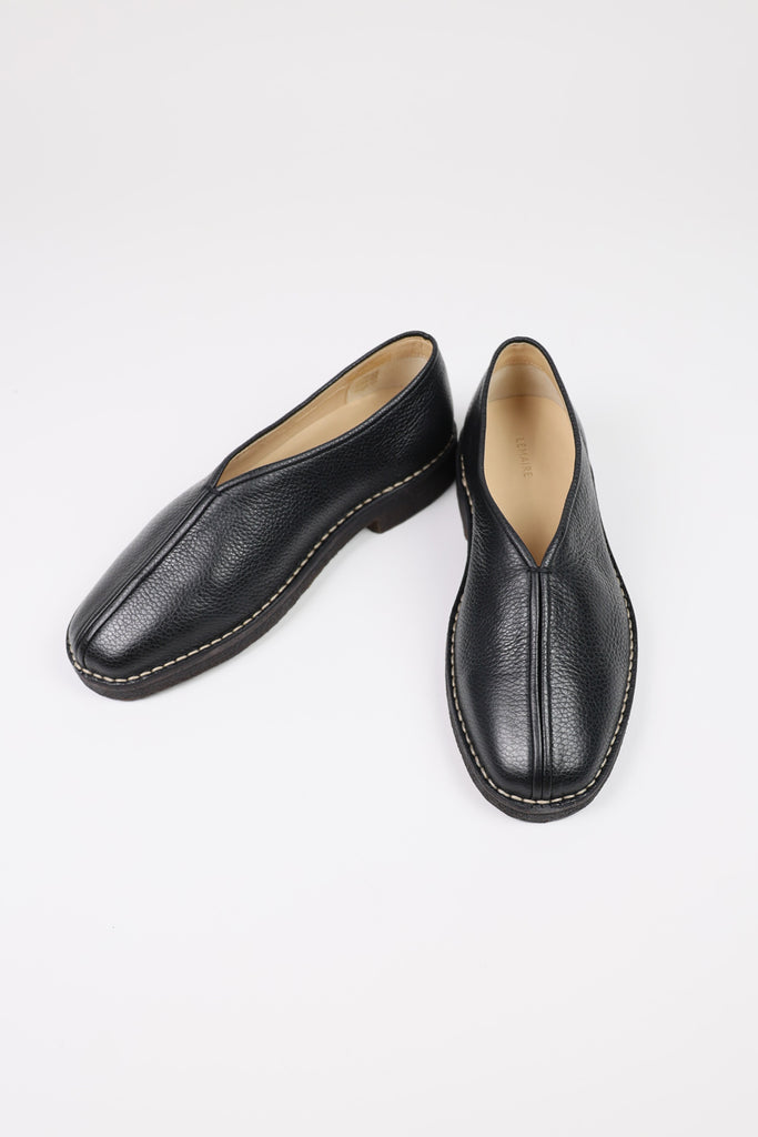 Lemaire - Piped Crepe Slippers - Black - Canoe Club