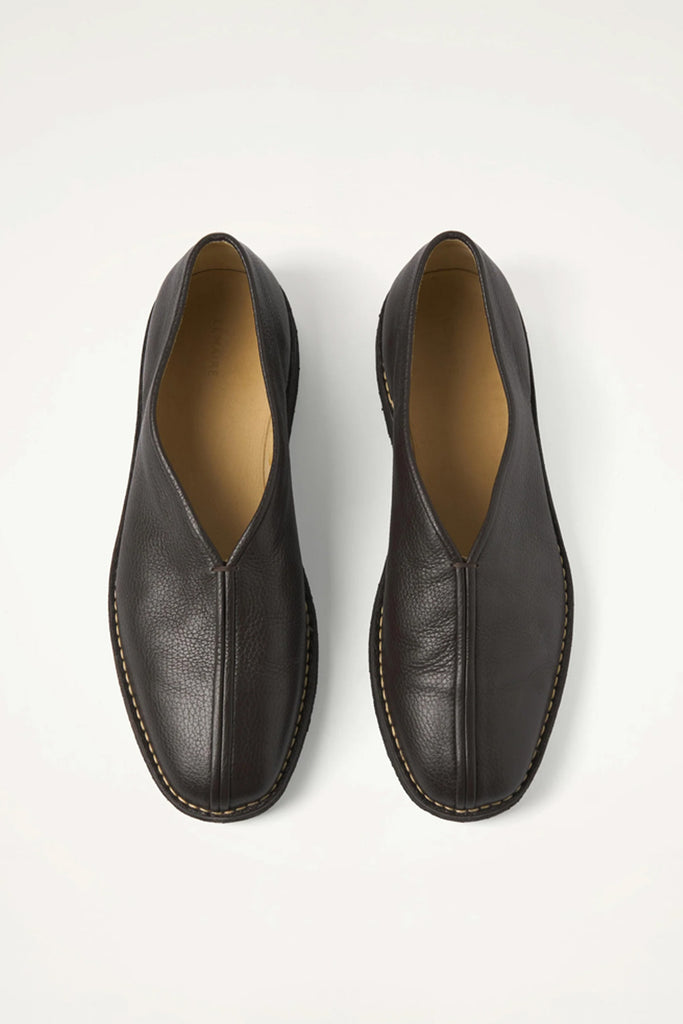 Lemaire - Piped Crepe Slippers - Dark Brown - Canoe Club