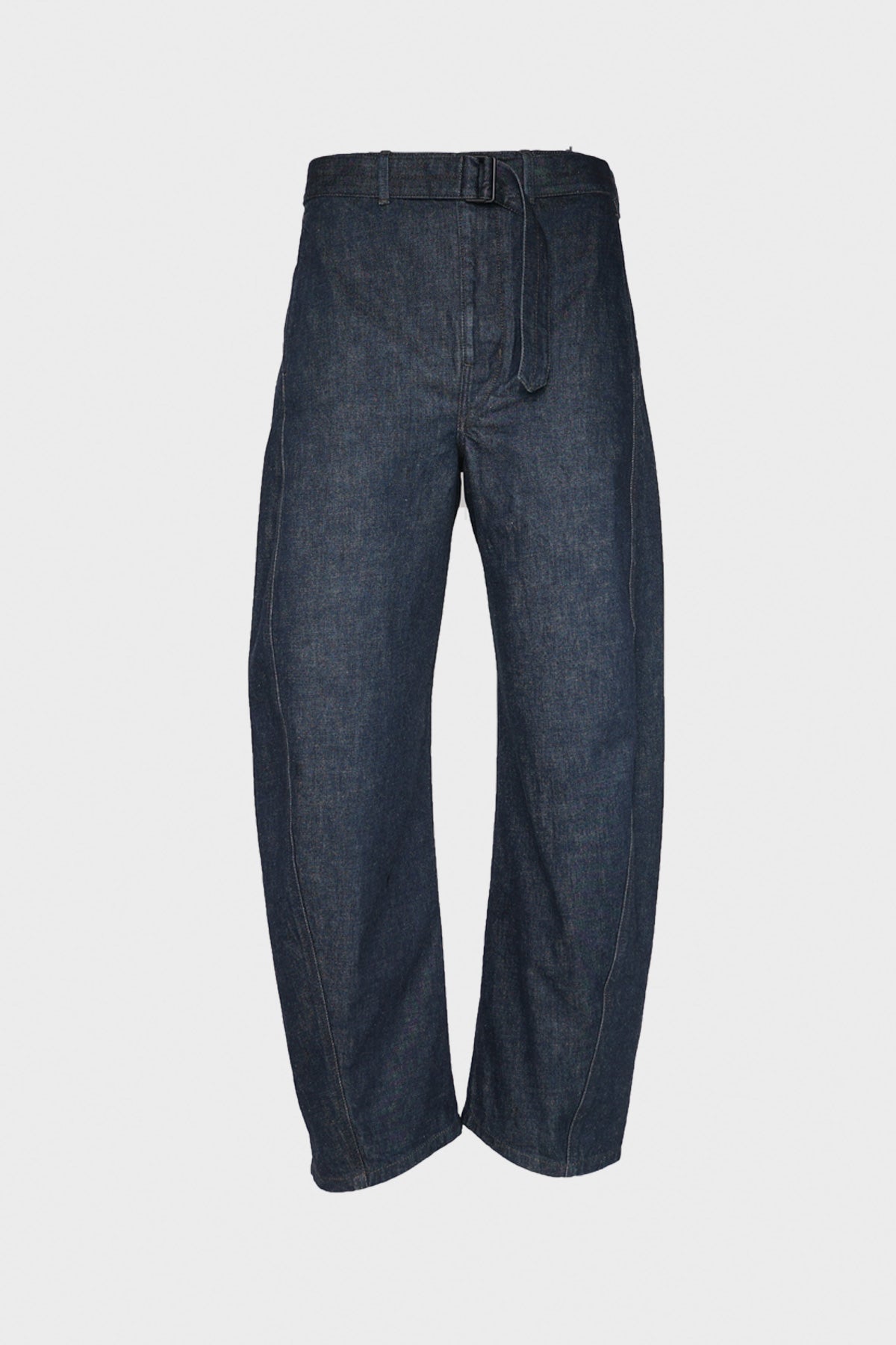 Espresso Twisted Belted Pants in Garment Dyed Denim