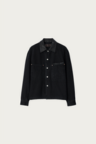 Lemaire - Workwear Overshirt with Leather Collar - Black - Canoe Club
