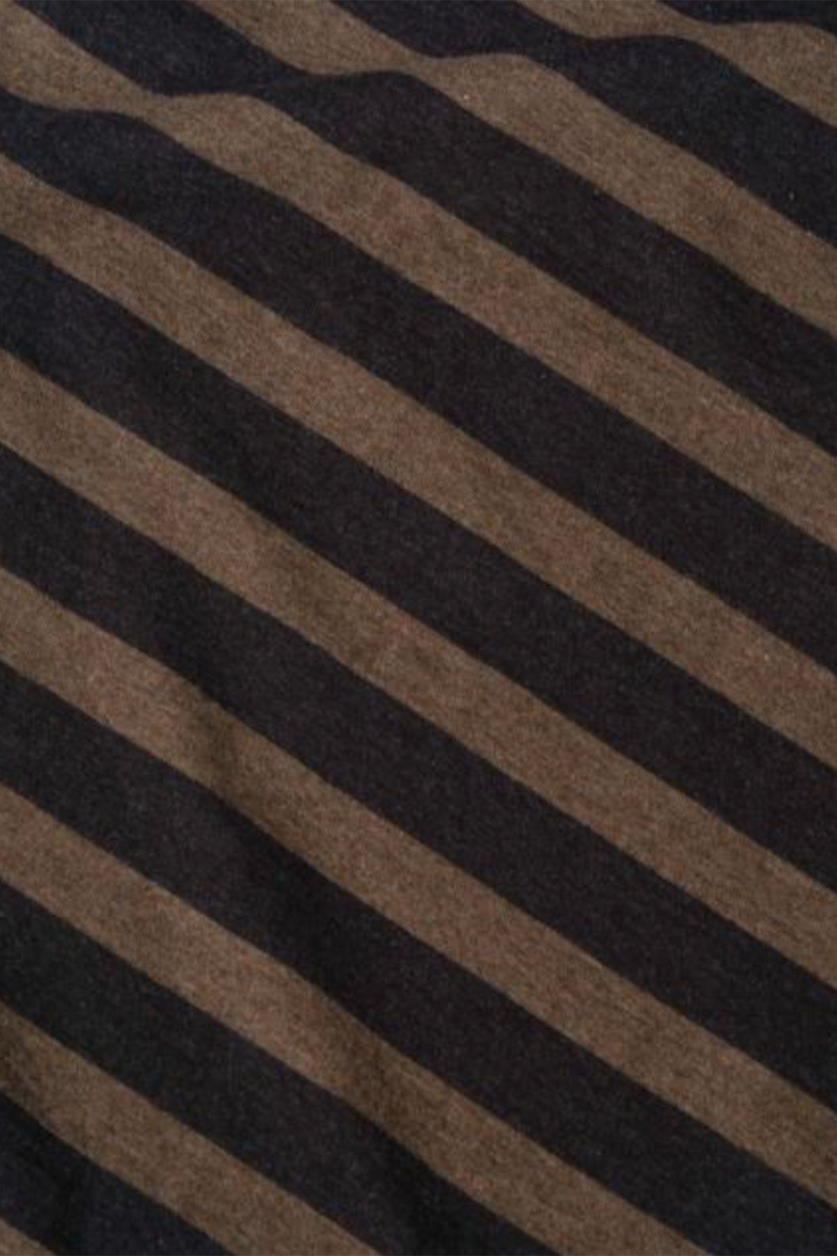 Margaret Howell - MHL Crew Neck Matelot - Off Black/Bark Light Cotton Melange Stripe - Canoe Club