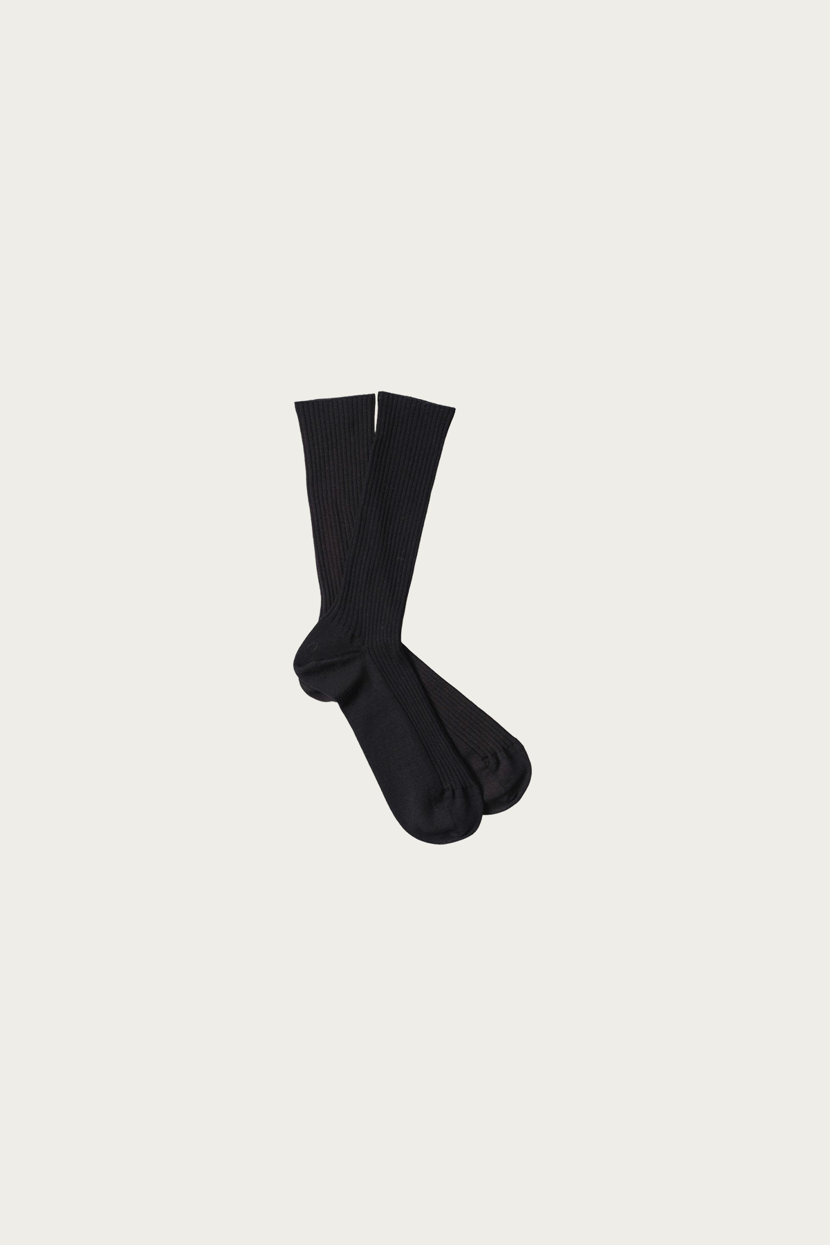 Margaret Howell - Full Rib Sock - Black Fine Merino - Canoe Club
