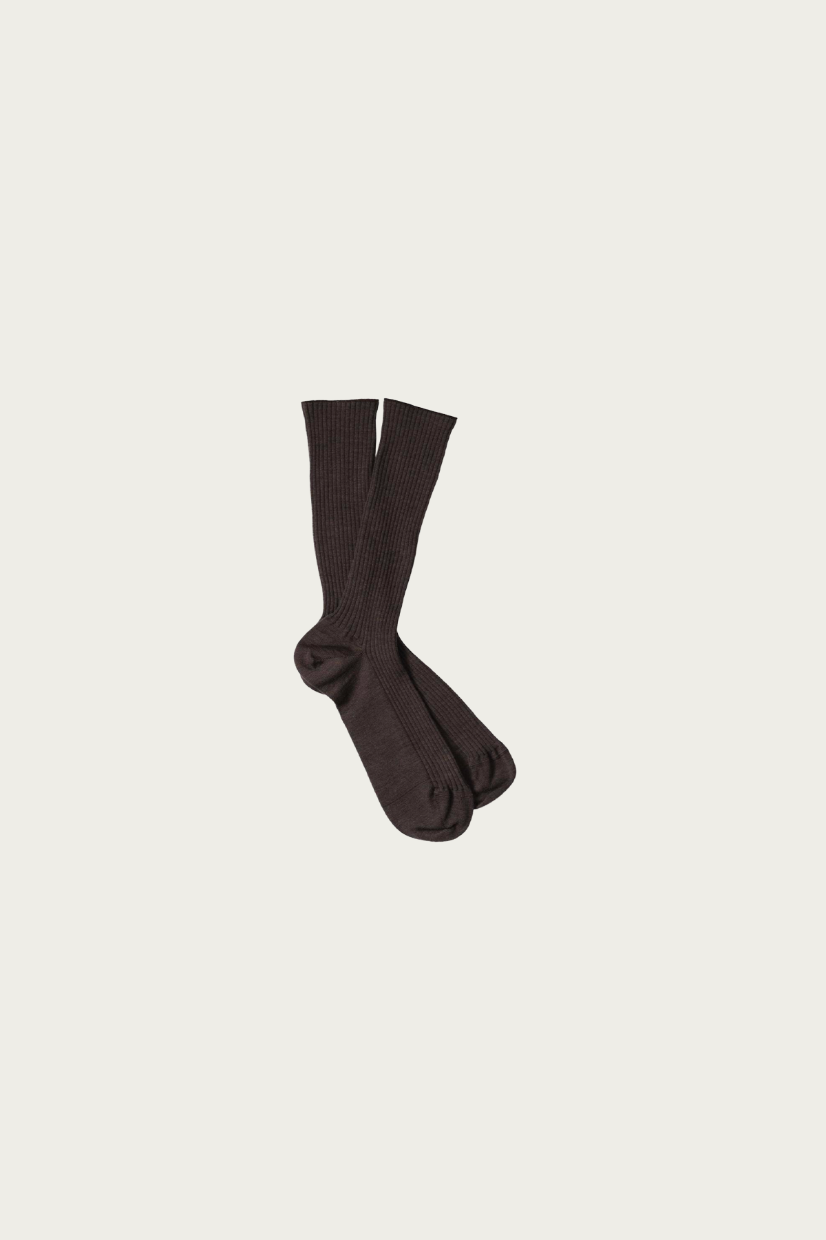 Margaret Howell - Full Rib Sock - Dark Brown Fine Merino - Canoe Club
