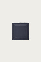 Margaret Howell - Irregular Border Scarf - Dark Navy/Off White Silk - Canoe Club