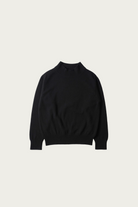 Margaret Howell - Mock Neck Jumper - Black Geelong Lambswool - Canoe Club