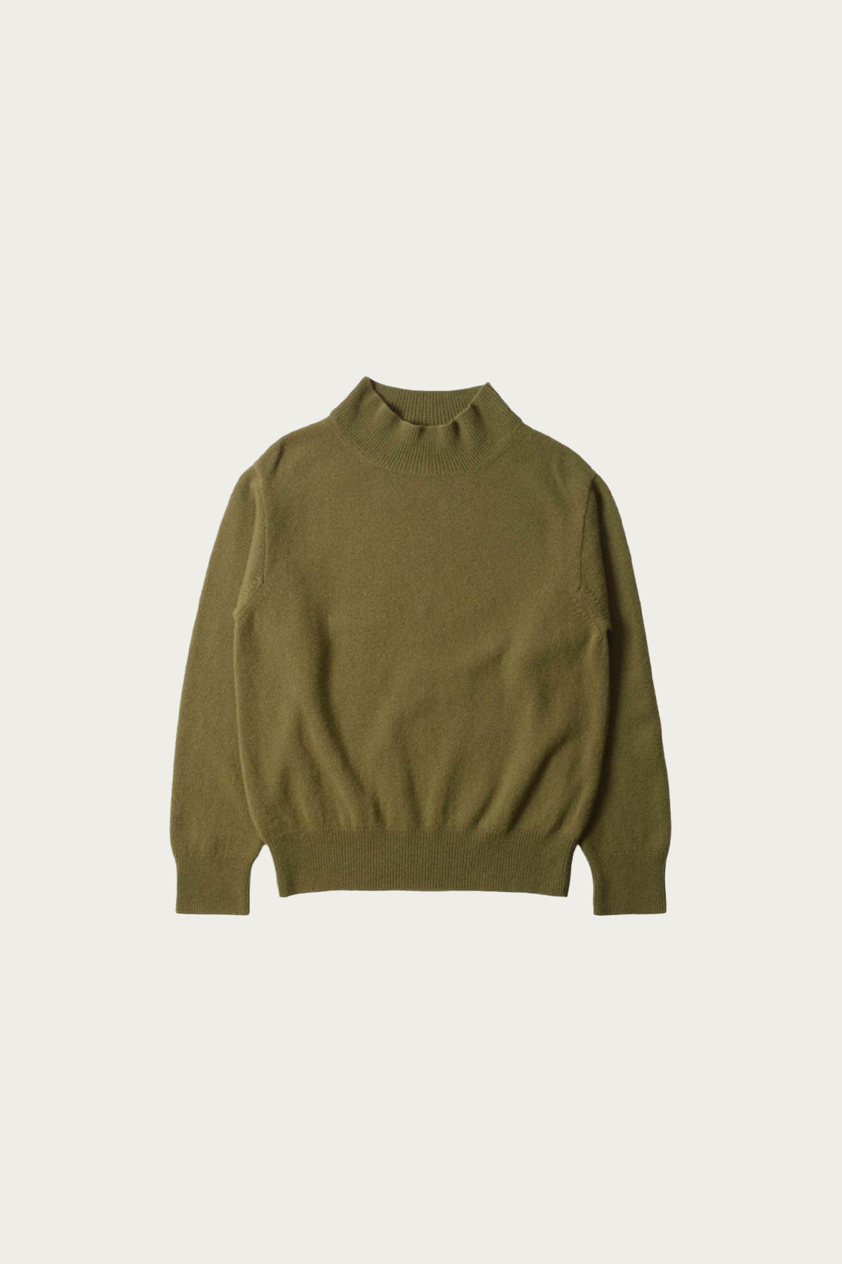 Margaret Howell - Mock Neck Jumper - Olive Geelong Lambswool - Canoe Club