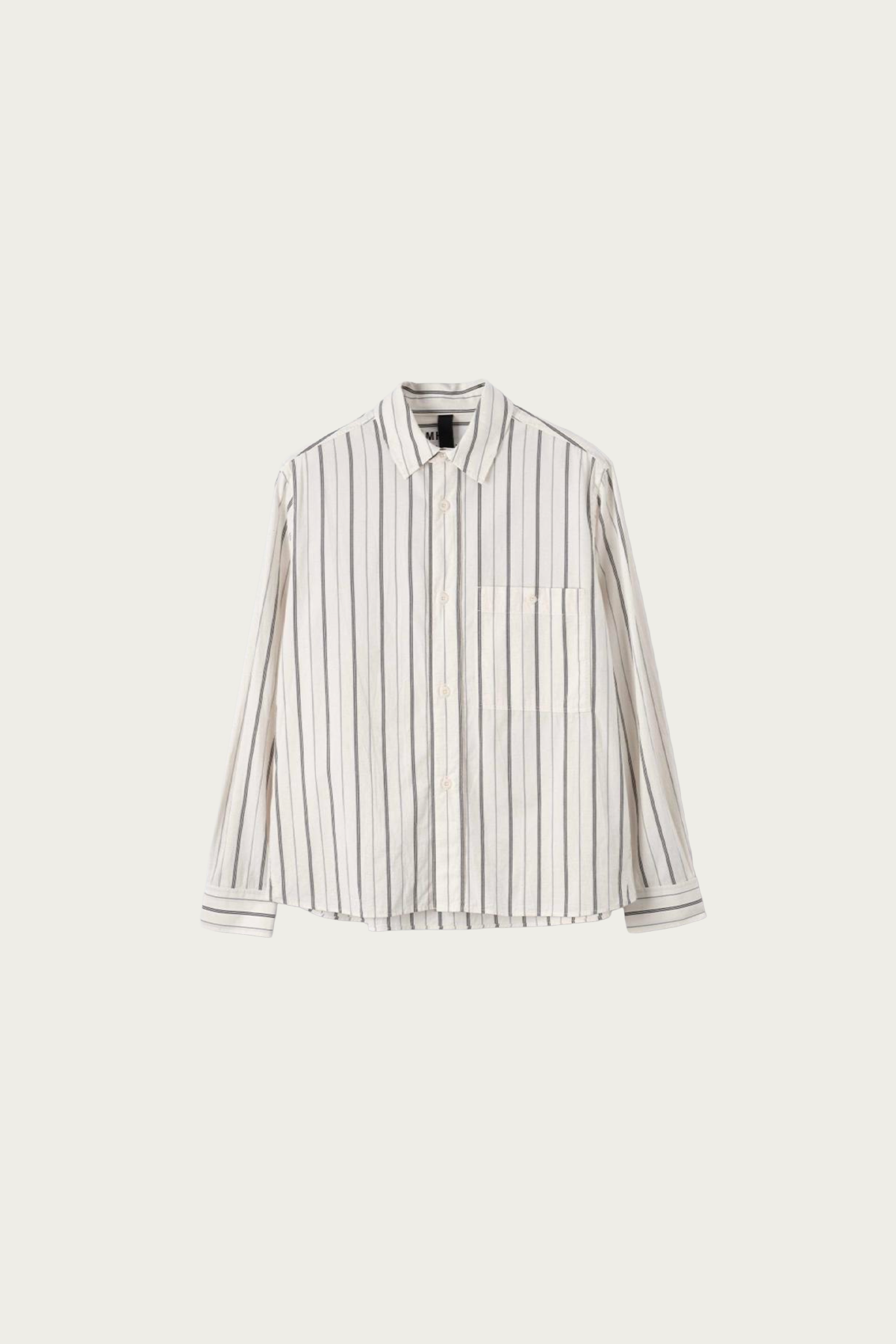 Margaret Howell - MHL Overall Shirt - Off White/Navy Odd Spaced Cotton Stripe - Canoe Club