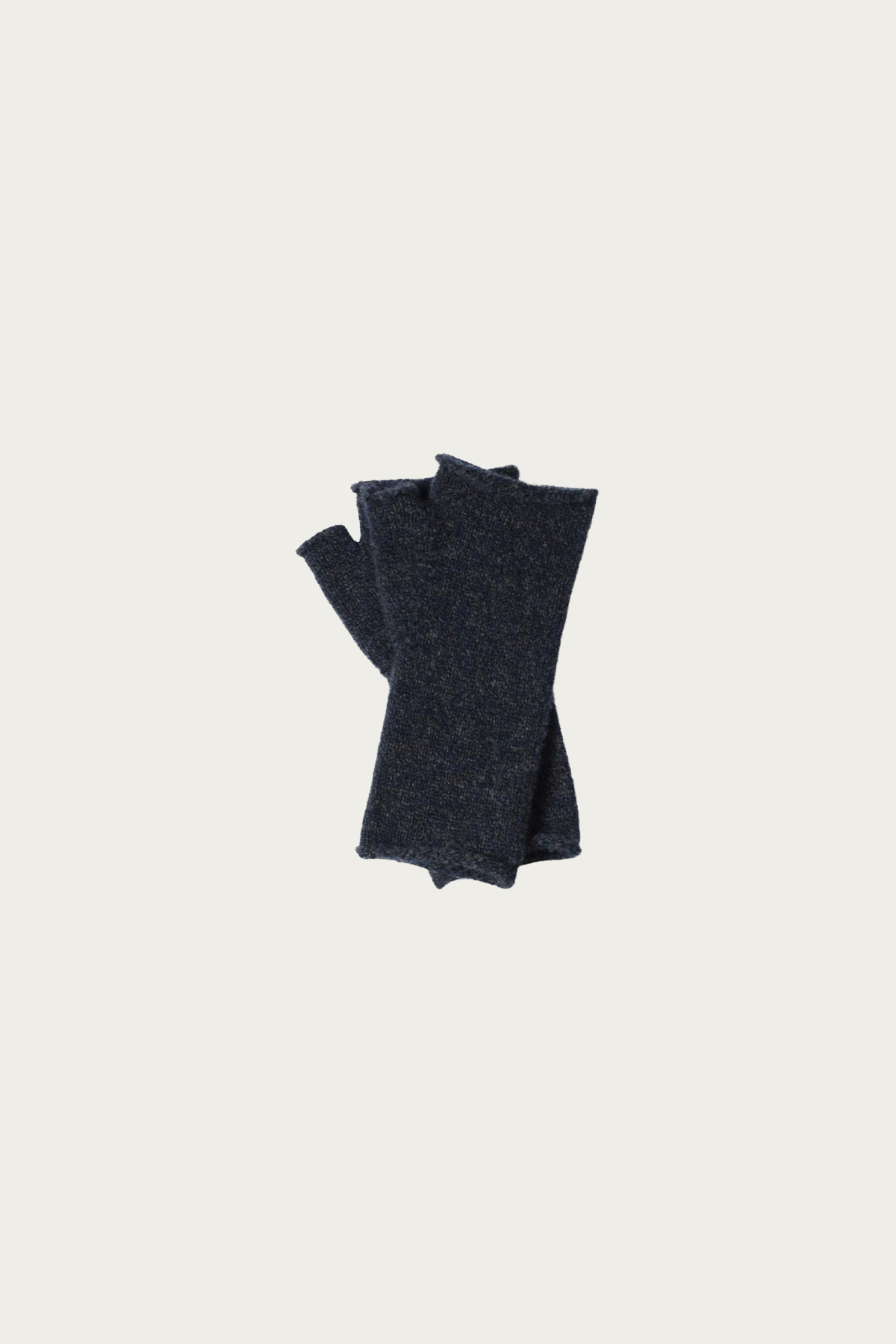 Margaret Howell - Shaped Fingerless Mitten - Navy/Charcoal Twist Merino Cashmere - Canoe Club