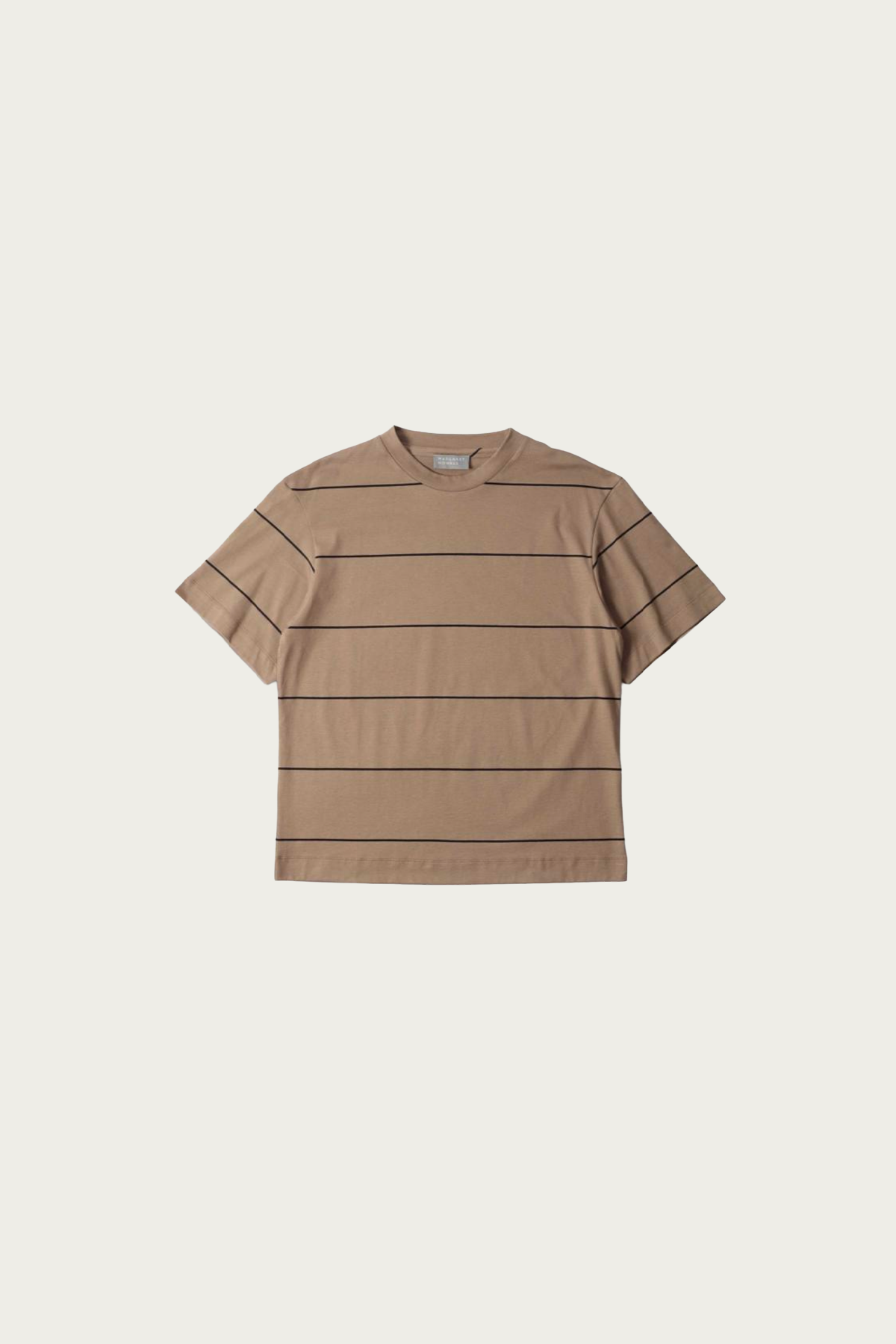 Margaret Howell - Short Sleeve T-Shirt - Mink/Black Cotton Jersey - Canoe Club