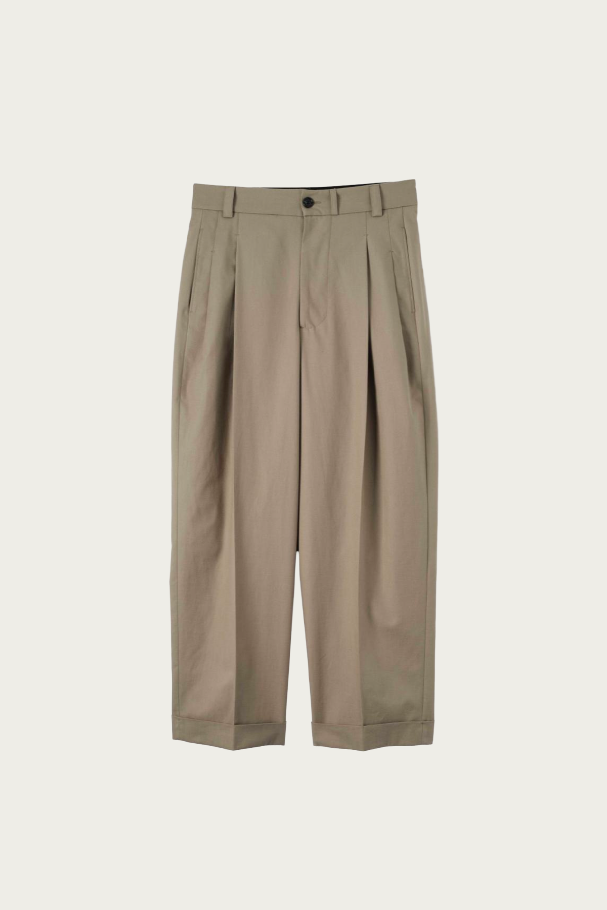 Margaret Howell - Stitch Pleat Trousers - Dark Stone Dense Cotton Drill - Canoe Club