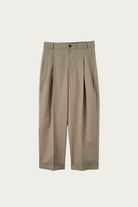Margaret Howell - Stitch Pleat Trousers - Dark Stone Dense Cotton Drill - Canoe Club
