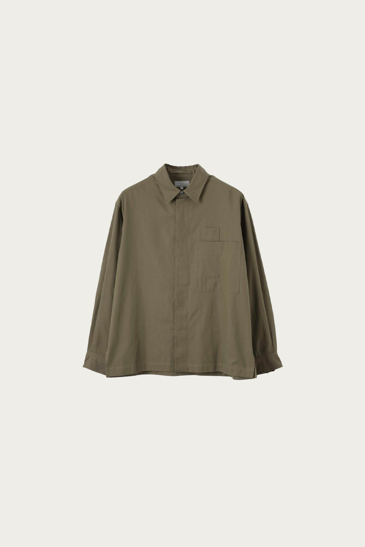Margaret Howell - Two Pocket Shirt - Dark Khaki Yarn Dyed Cotton Twill - Canoe Club