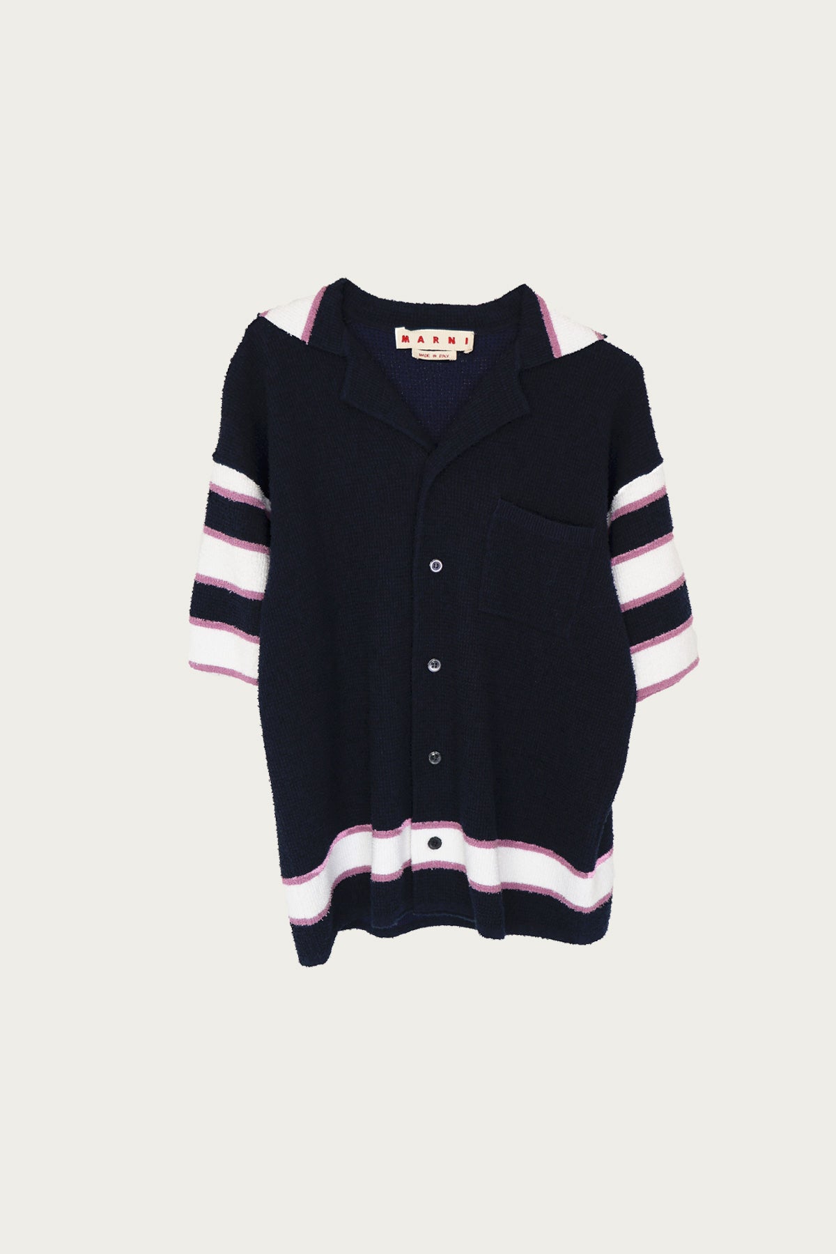 Marni - Beach Textured Cotton Shirt - Ink - Canoe Club
