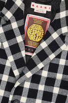 Marni - Black Checked Wool Coat - Black/White - Canoe Club