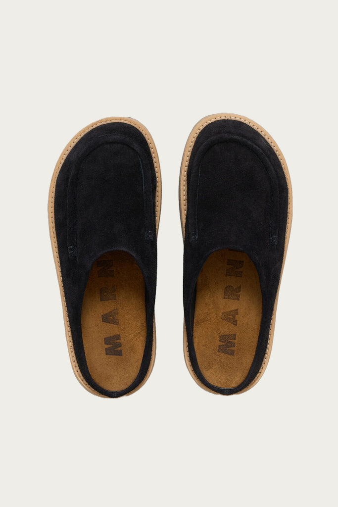 Marni - Suede Sabot - Black - Canoe Club