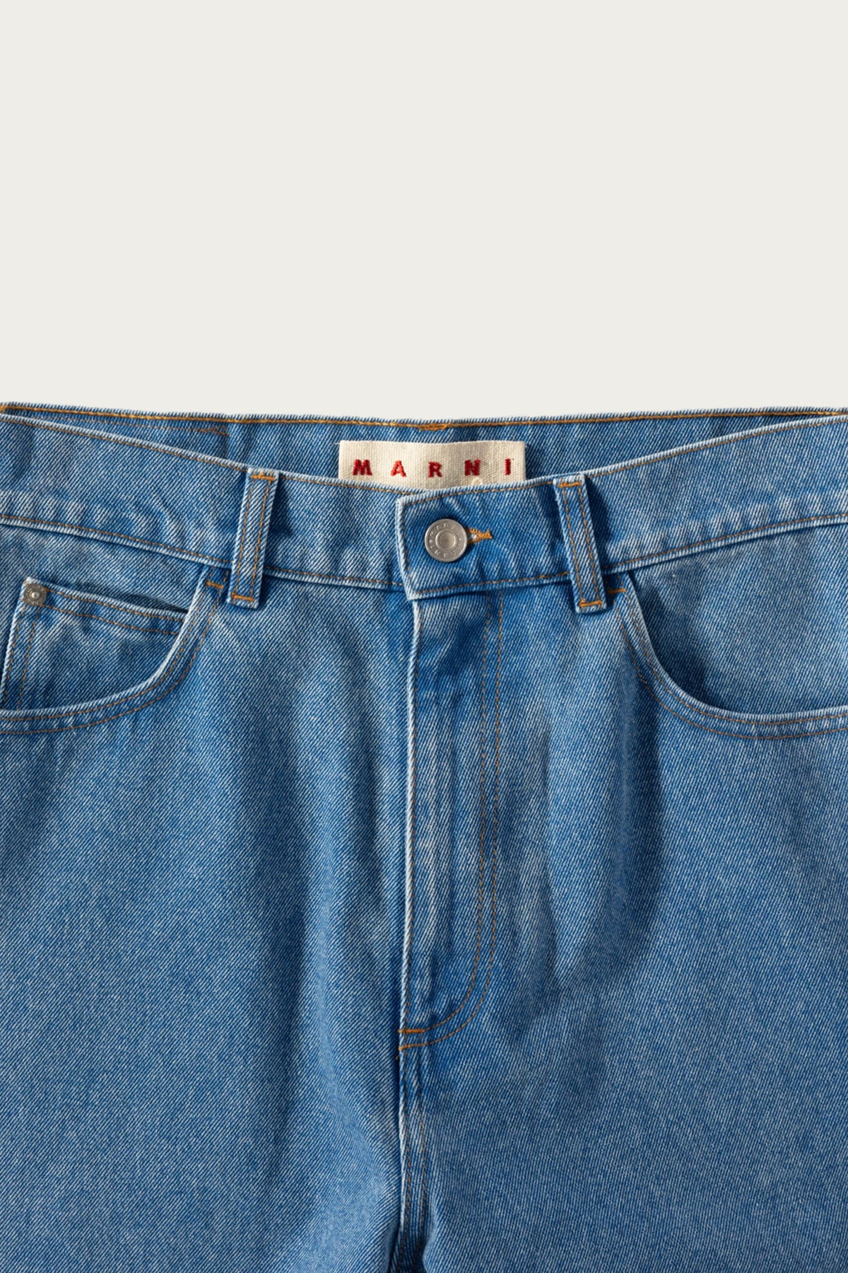 Marni - Bleached Coated Organic Denim - Cobalt - Canoe Club