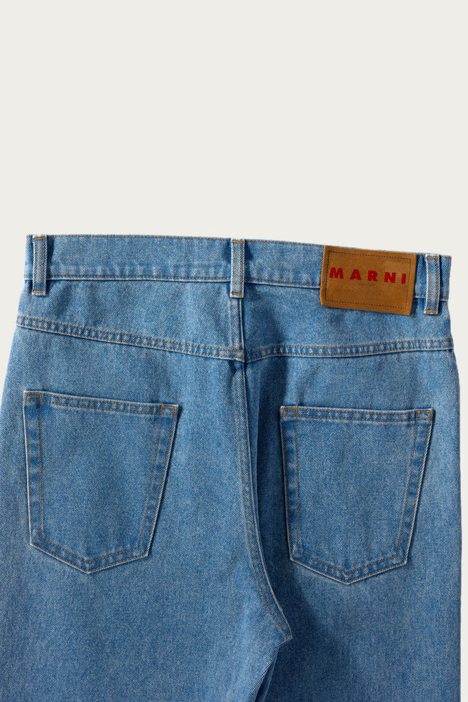 Marni - Bleached Coated Organic Denim - Cobalt - Canoe Club