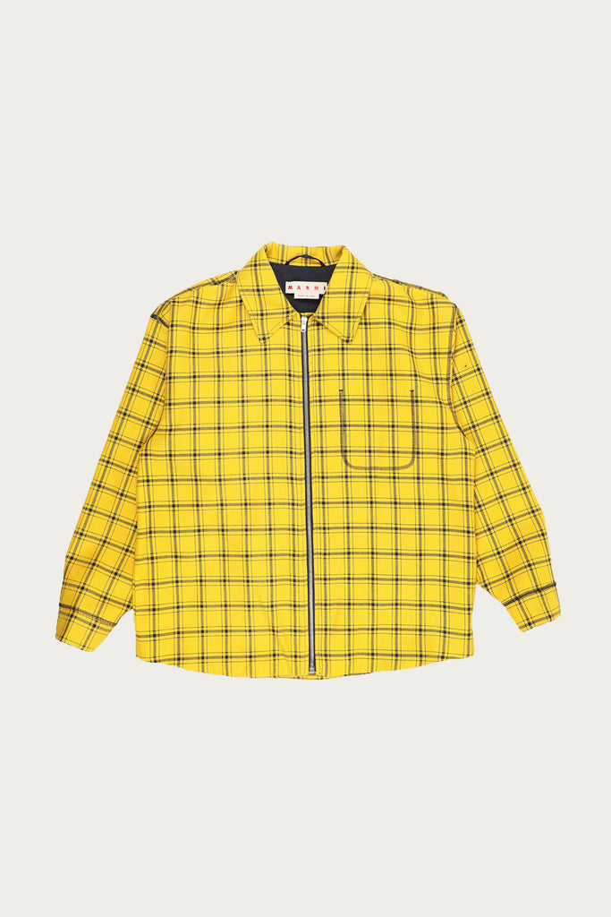 Marni - Checked Wool Jacket - Yellow - Canoe Club