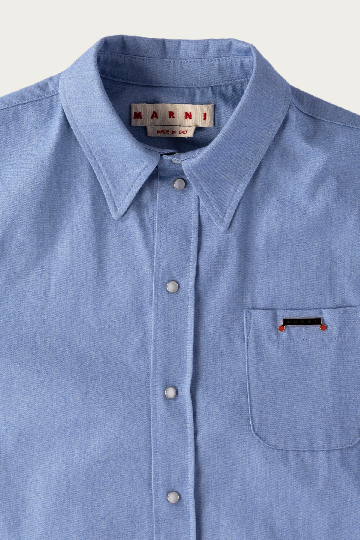 Marni - Colored Light Denim Western Shirt - Iris Blue - Canoe Club