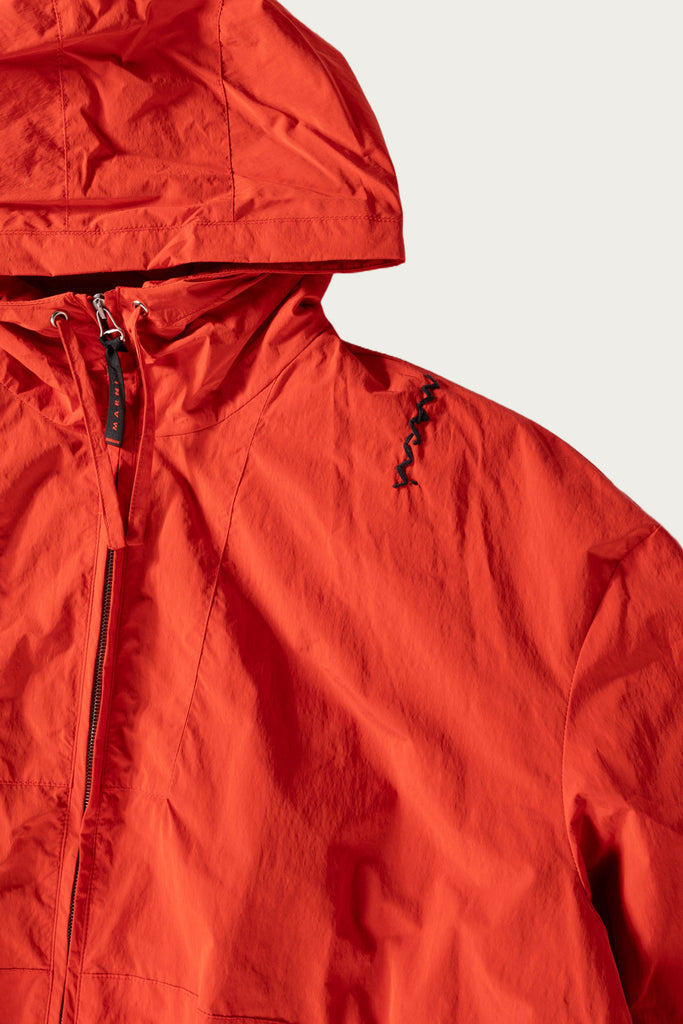 Marni - Crinkled Nylon Blend Jacket - Crimson - Canoe Club