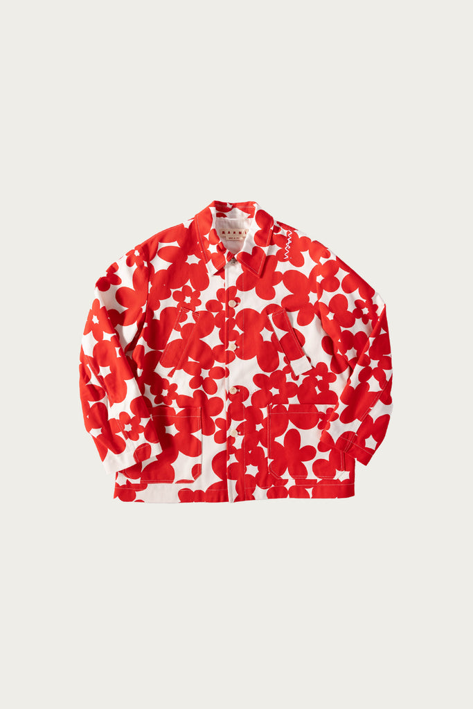 Marni - Dillies Flower Motif Jacket - Red/White - Canoe Club