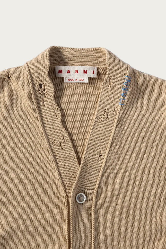 Marni - Disheveled Cotton Cardigan - Light Camel - Canoe Club