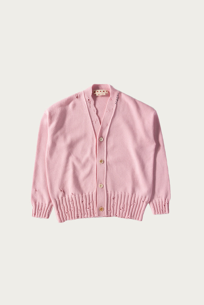 Marni - Disheveled Cotton Cardigan - Pink Gummy - Canoe Club