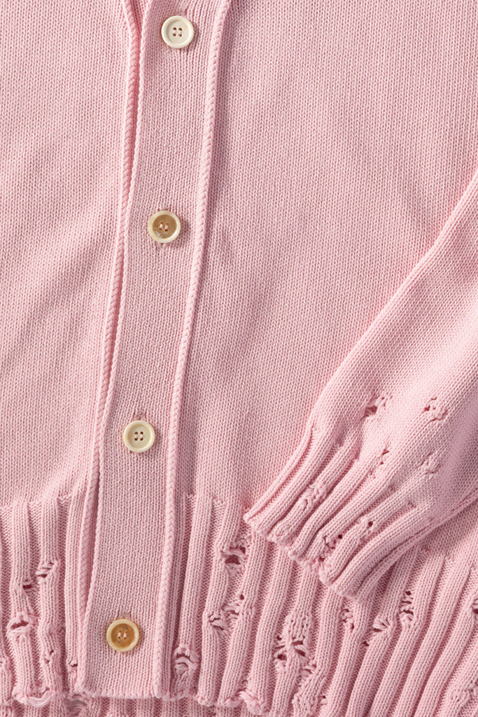 Marni - Disheveled Cotton Cardigan - Pink Gummy - Canoe Club