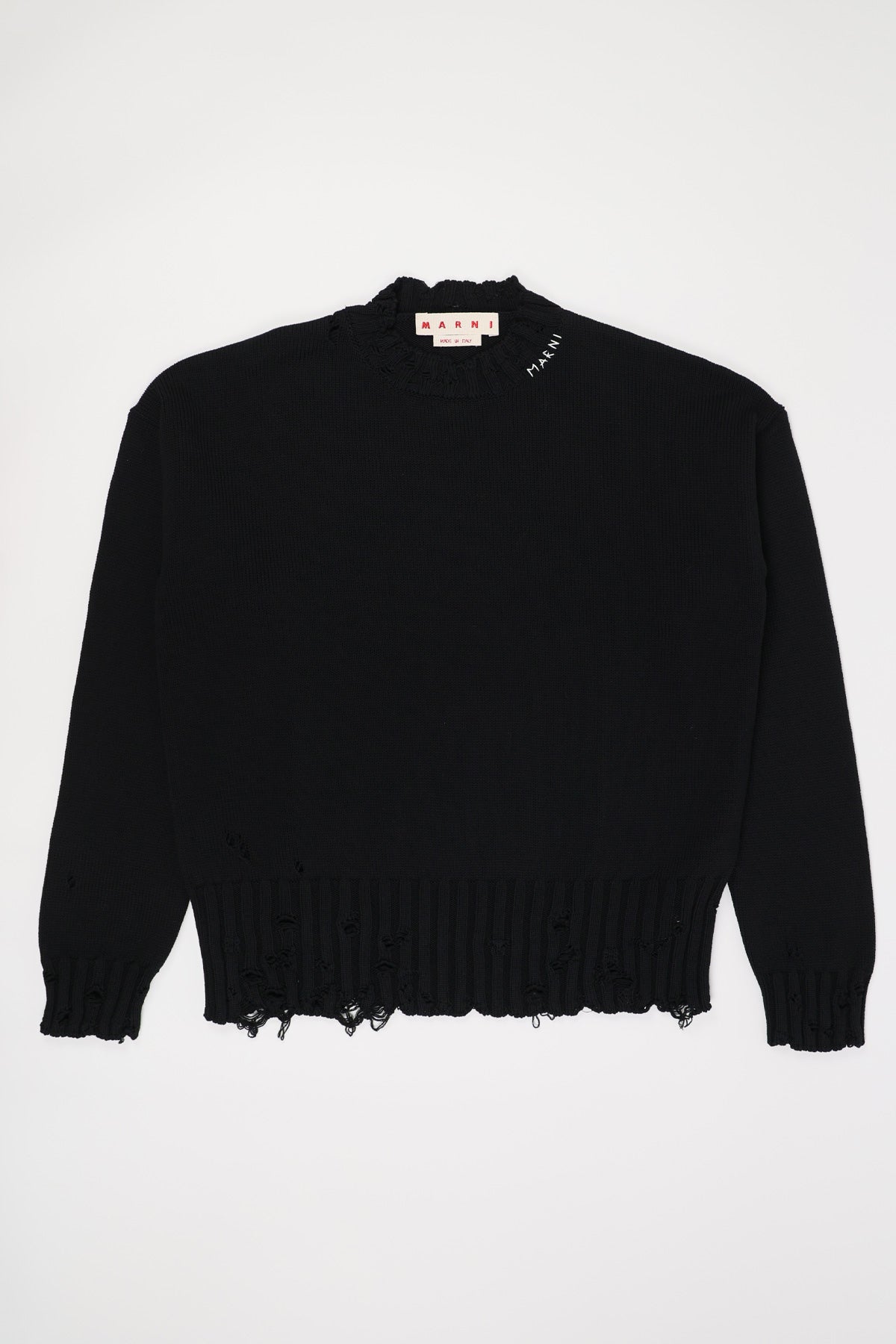 Marni - Dishevelled Cotton Sweater - Black - Canoe Club