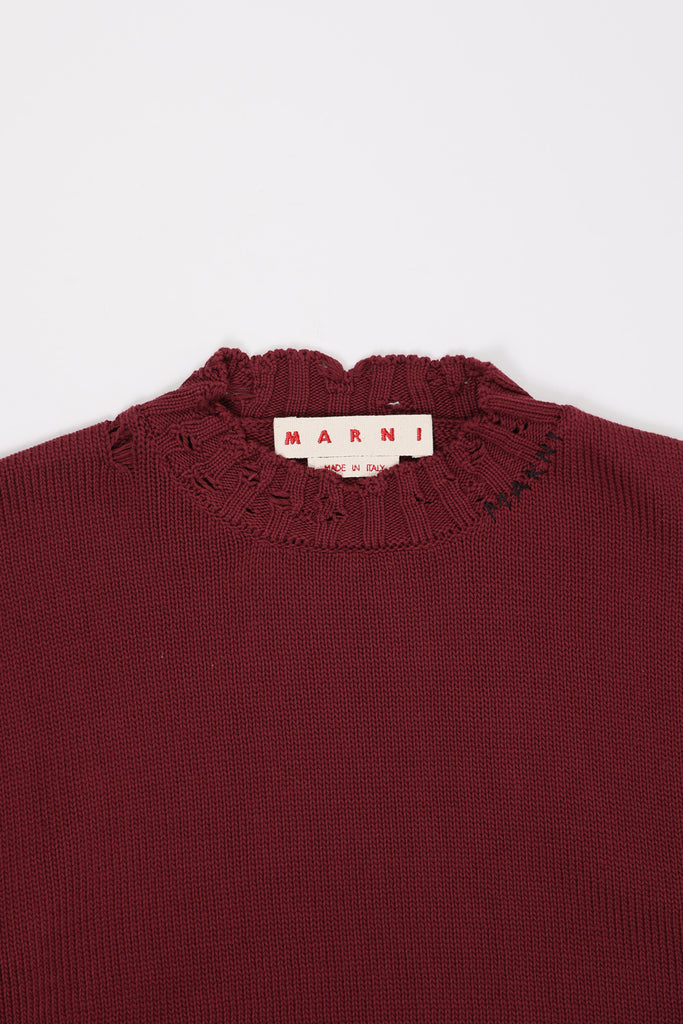 Marni - Dishevelled Cotton Sweater - Ruby - Canoe Club