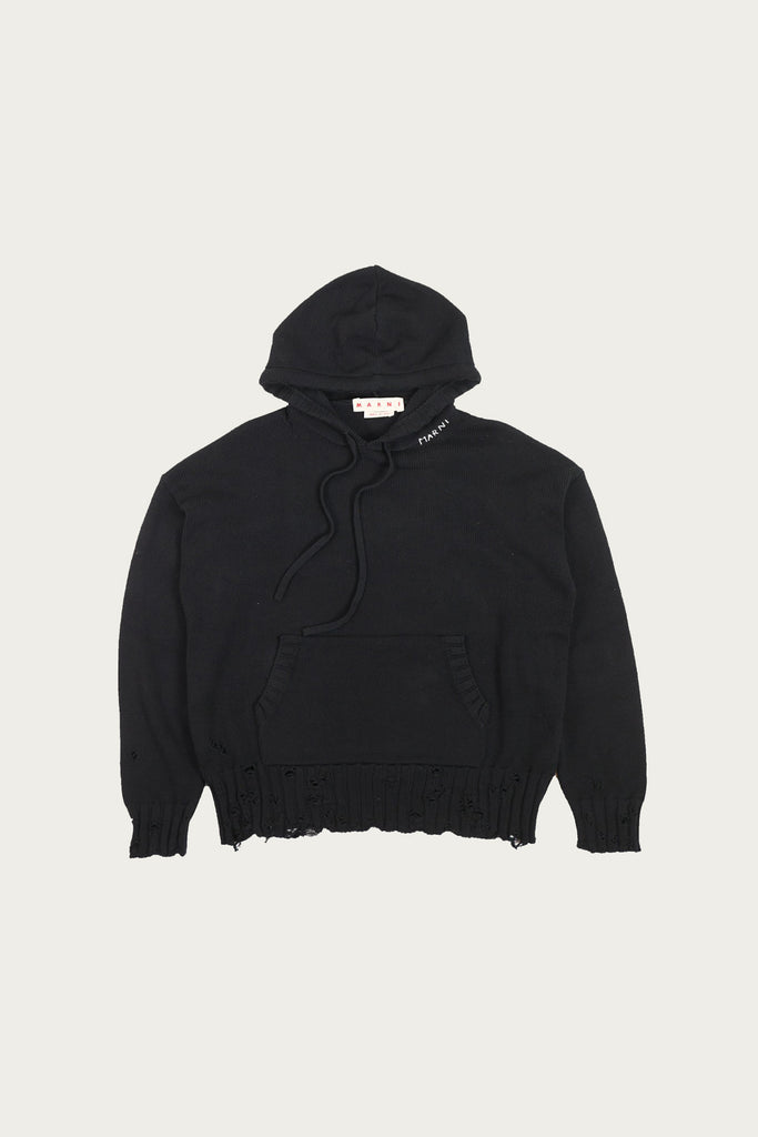 Marni - Dishevelled Cotton 5 Gauge Hoodie - Black - Canoe Club