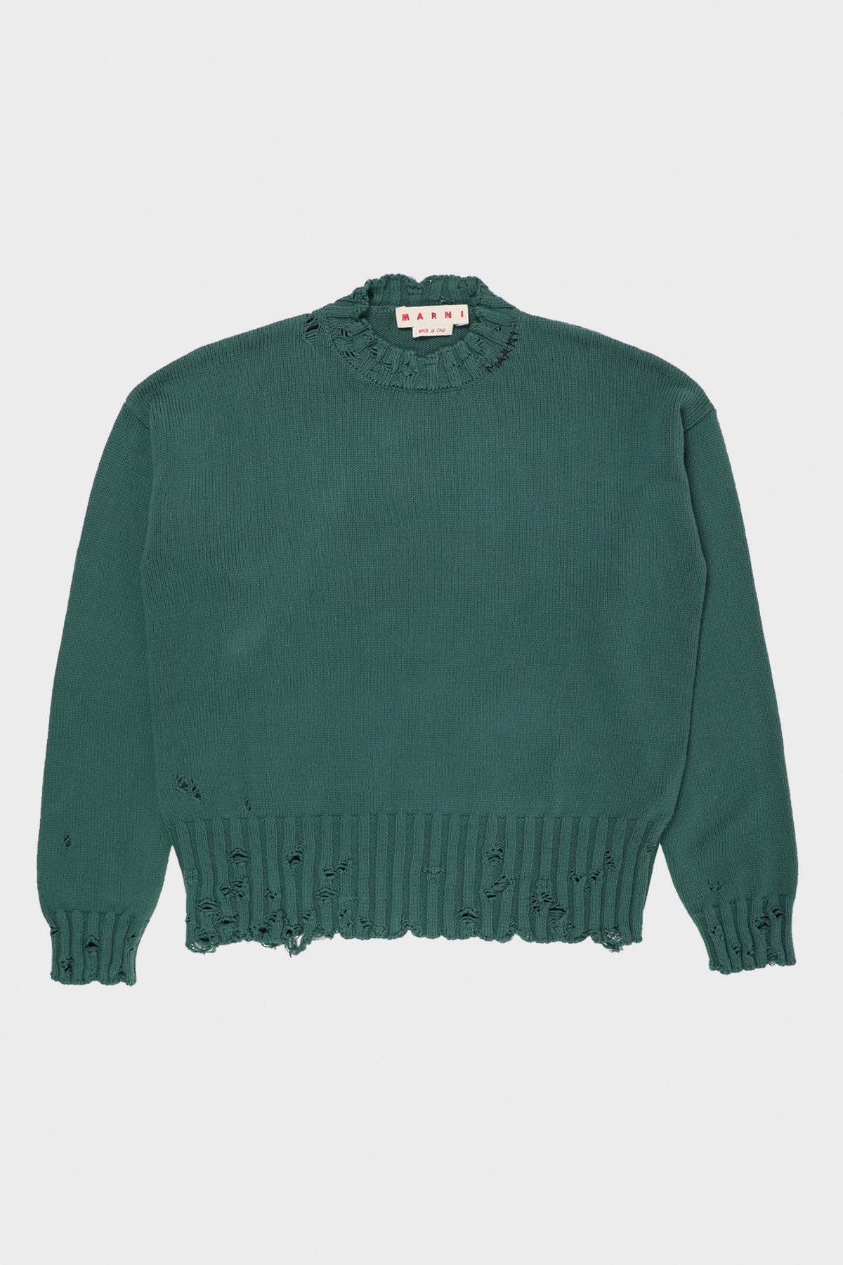 Marni - Dishevelled Cotton Sweater - Green - Canoe Club