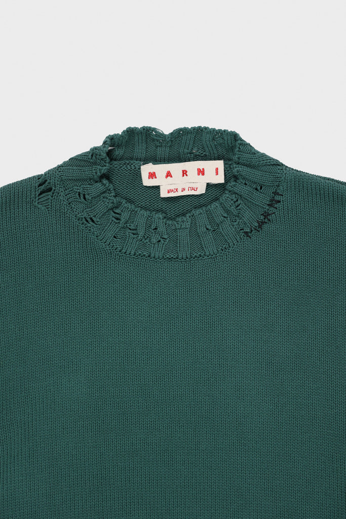 Marni - Dishevelled Cotton Sweater - Green - Canoe Club