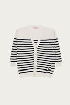 Marni - Distressed Knit Cardigan - Navy/Cream - Canoe Club
