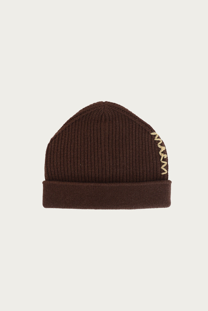 Marni - Embroidered Logo Beanie - Moca - Canoe Club