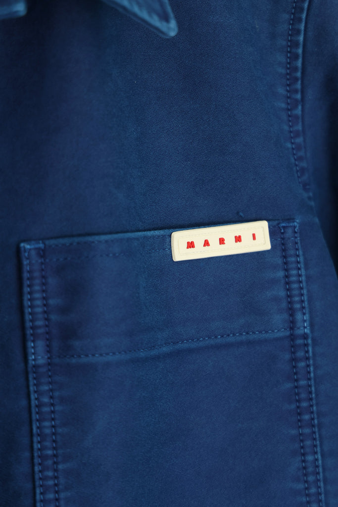 Marni - Garment Dyed Compact Moleskine Satin Jacket - Royal Blue - Canoe Club