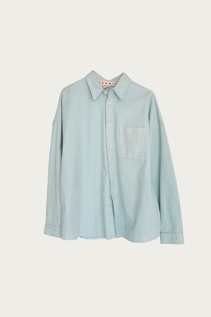 Marni - Garment Dyed Flock Denim - Aquamarine - Canoe Club