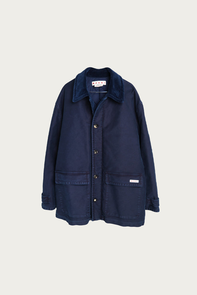 Marni - Garment Dyed Moleskin Work Jacket - Light Navy - Canoe Club