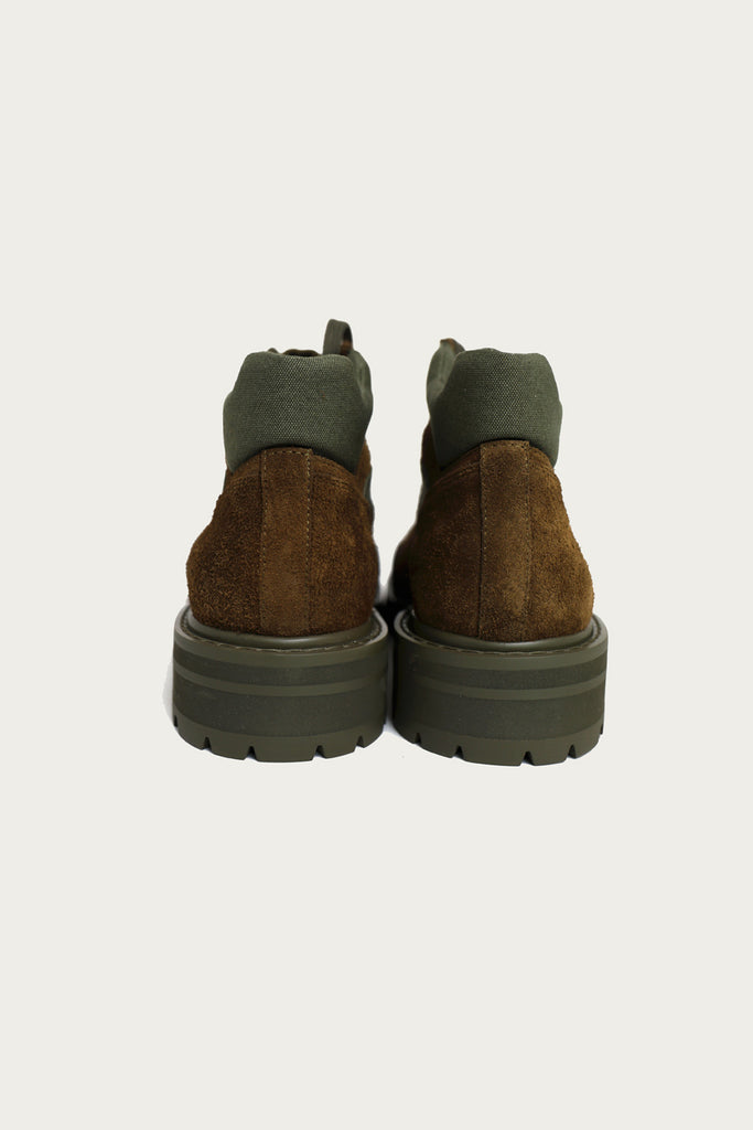 Marni - Green Suede Combat Boot - Brown/Green - Canoe Club